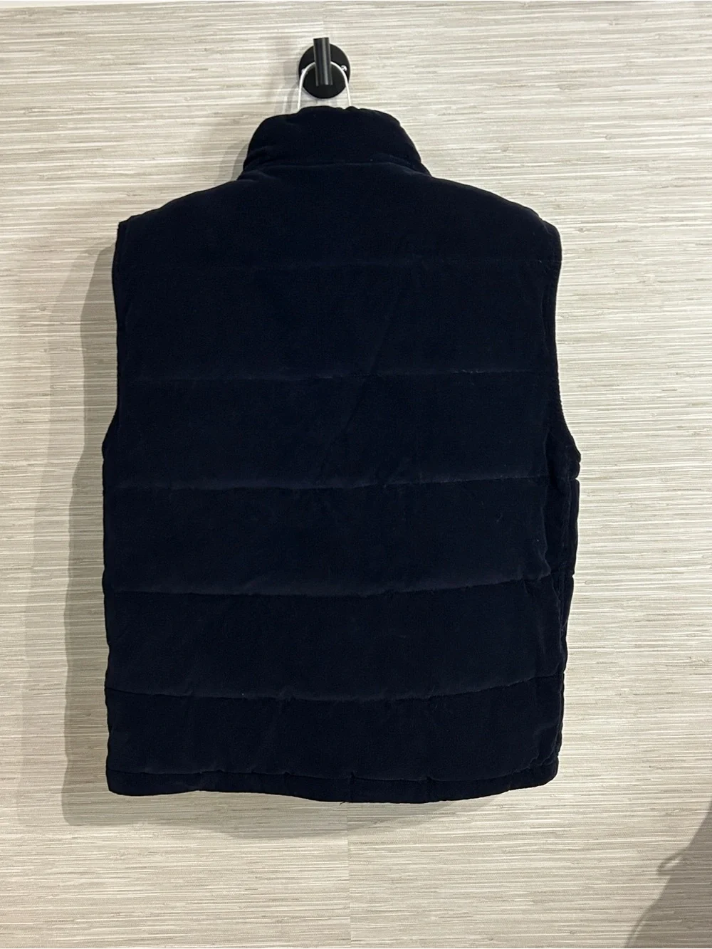 Banana Republic Factory Men's Large Navy Blue Corduroy Puffer Vest Quilted Zip